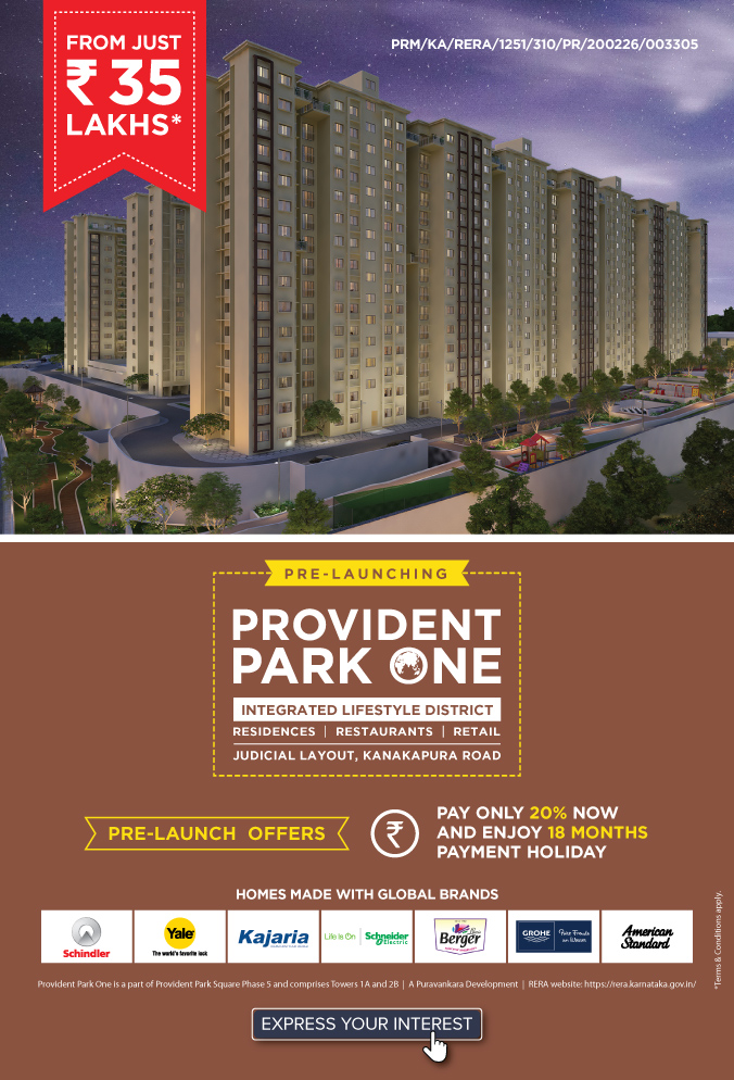 Provident Park One Apartments for sale in Kanakapura Road, Bangalore